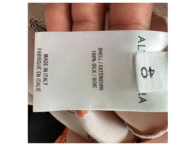 Blusa a maniche lunghe Altuzarra con stampa piume in seta multicolore - vista 6