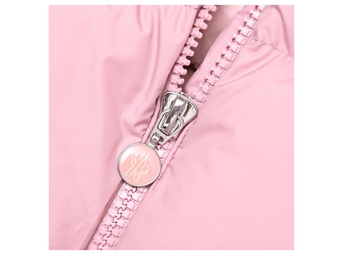 Moncler Mino Fur-Trimmed Down Jacket in Pink Polyester - view 15
