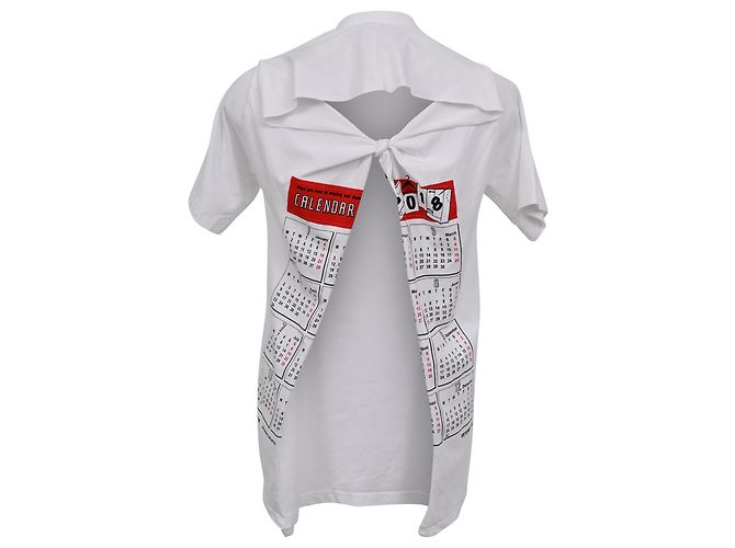 Vêtements Vetements Camiseta Estampada con Espalda Abierta en Algodón Blanco Crudo - vista 3