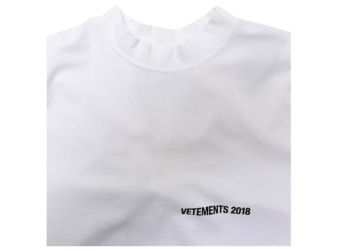 Vêtements Vetements Camiseta Estampada con Espalda Abierta en Algodón Blanco Crudo - vista 4