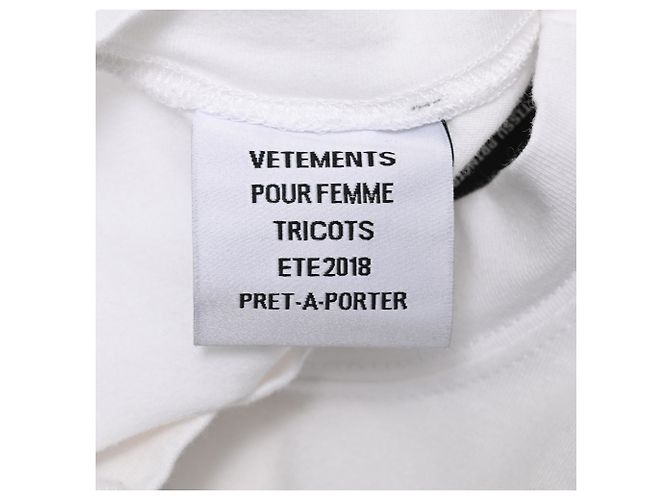 Vêtements Vetements Camiseta Estampada con Espalda Abierta en Algodón Blanco Crudo - vista 5