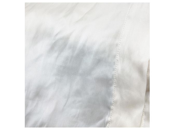 Zadig & Voltaire Tiza Bluse mit Rüschenärmeln aus elfenbeinfarbenem Polyester Weiß Roh - Ansicht 7