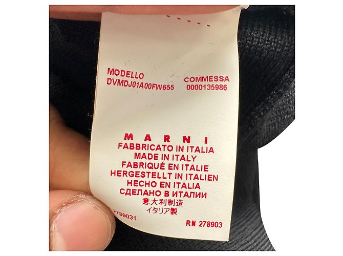 Jersey de manga corta Marni en lana negra Negro - vista 6