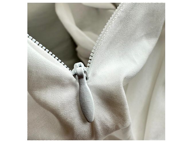Top drapeado asimétrico Alexander Mcqueen en algodón blanco Crudo - vista 4
