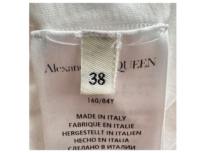 Top drapeado asimétrico Alexander Mcqueen en algodón blanco Crudo - vista 9