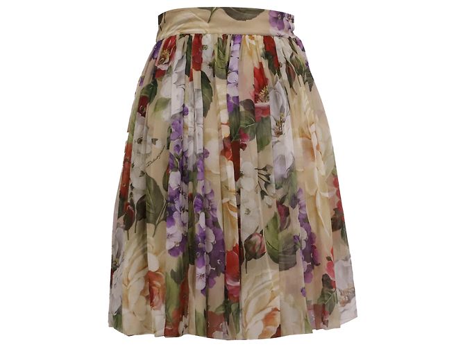 Dolce & Gabbana Midirock mit Blumenprint aus mehrfarbiger Seide Mehrfarben - Ansicht 3