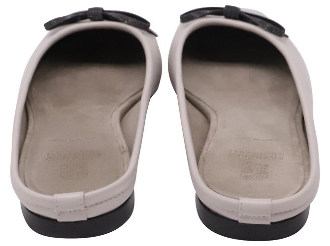 Brunello Cucinelli Monili Leather Mules in Grey Leather - view 5