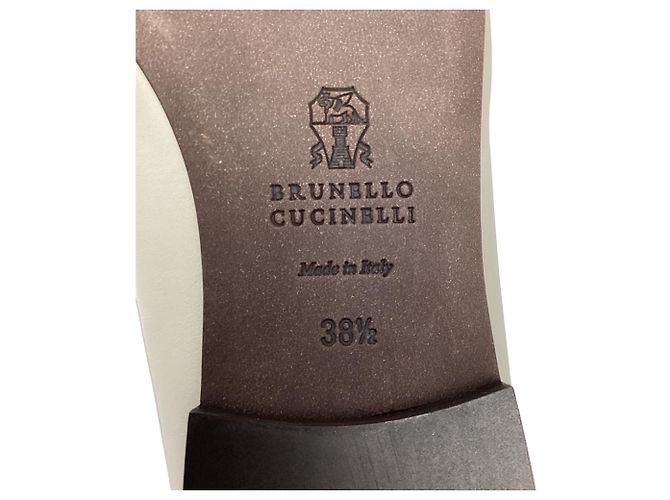 Brunello Cucinelli Monili Leather Mules in Grey Leather - view 7