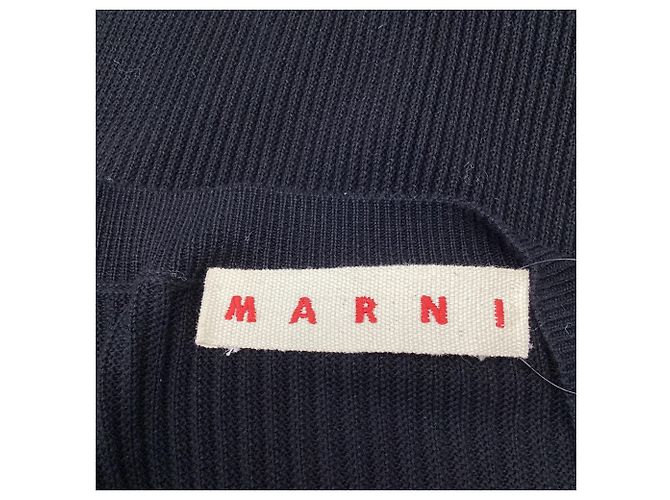 Jersey capa de punto oversize Marni en algodón negro - vista 8