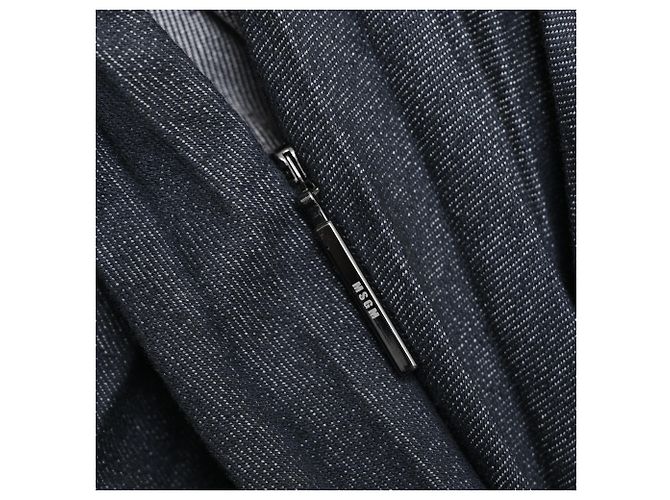 Falda midi plisada de denim MSGM en algodón azul oscuro - vista 7