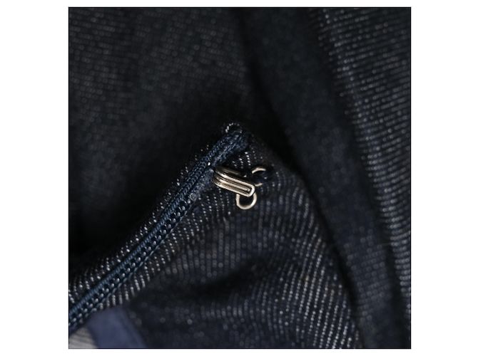 Falda midi plisada de denim MSGM en algodón azul oscuro - vista 8