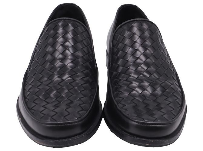 Mocassini Intrecciato in pelle nera Bottega Veneta Nero - vista 2