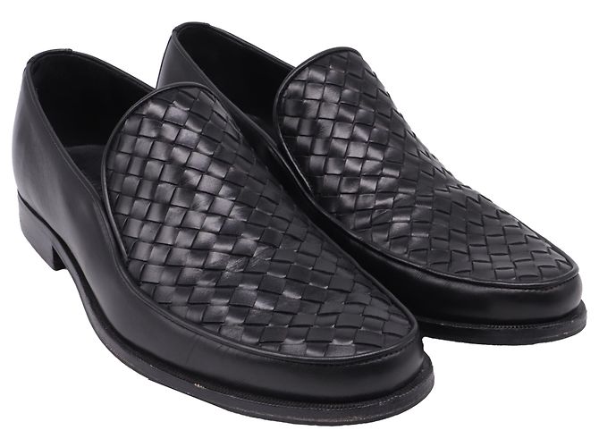 Mocassini Intrecciato in pelle nera Bottega Veneta Nero - vista 3