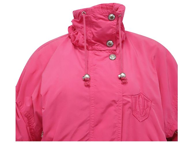 Bogner Logo-Embroidered Down Jacket in Pink Polyester - view 2