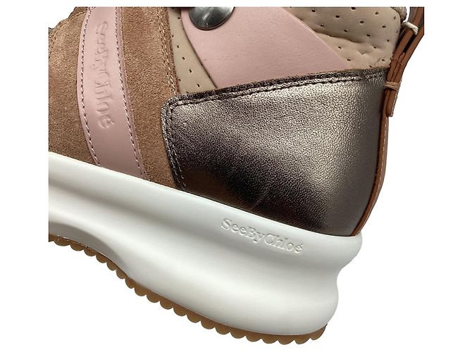 See by Chloé Sneaker alte See by Chloe Casey in tela multicolore e pelle - vista 13