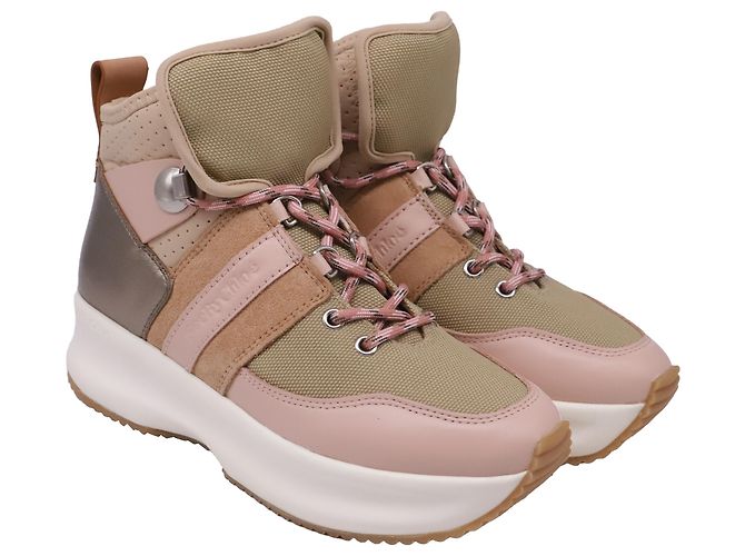 See by Chloé Sneaker alte See by Chloe Casey in tela multicolore e pelle - vista 3
