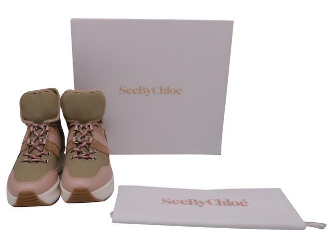 See by Chloé Sneaker alte See by Chloe Casey in tela multicolore e pelle - vista 6