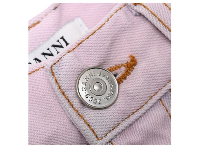 Vaqueros anchos con paneles Ganni en algodón rosa - vista 8