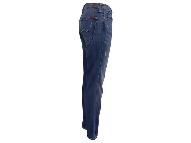 Vaqueros de tiro medio 7 For All Mankind en algodón azul - vista 2