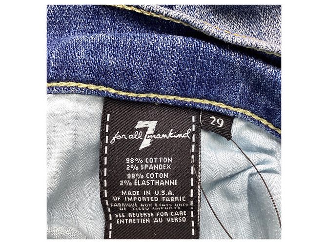Vaqueros de tiro medio 7 For All Mankind en algodón azul - vista 5