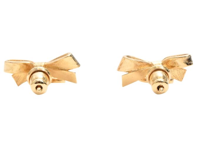 Orecchini a bottone Dior CD Bow in metallo dorato D'oro Metallico - vista 2