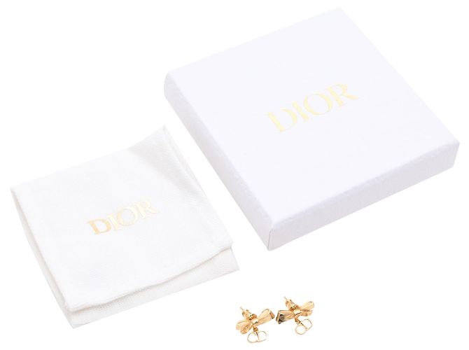 Orecchini a bottone Dior CD Bow in metallo dorato D'oro Metallico - vista 5