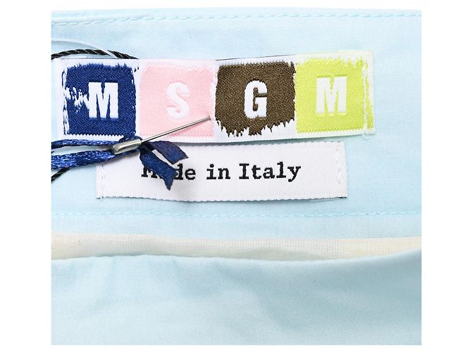 Falda midi MSGM con estampado de piña en algodón azul claro - vista 4