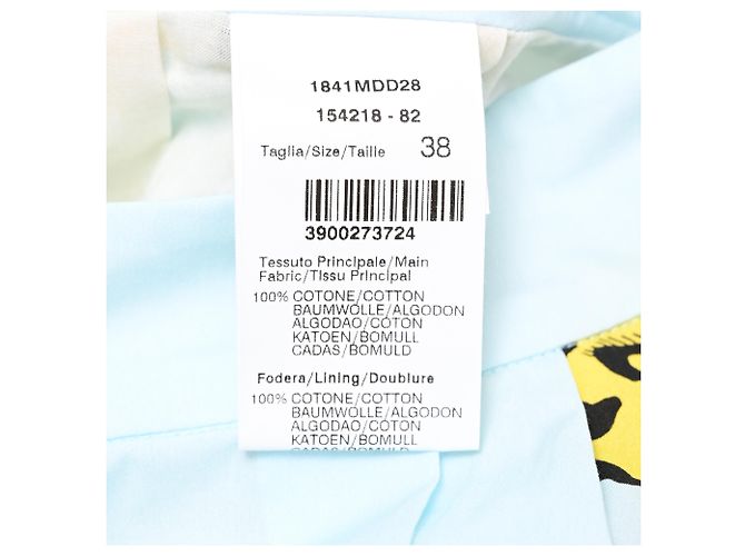 Falda midi MSGM con estampado de piña en algodón azul claro - vista 5