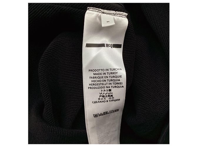 Autre Marque Abito corto con cappuccio McQ Alexander McQueen Flag in cotone nero - vista 6