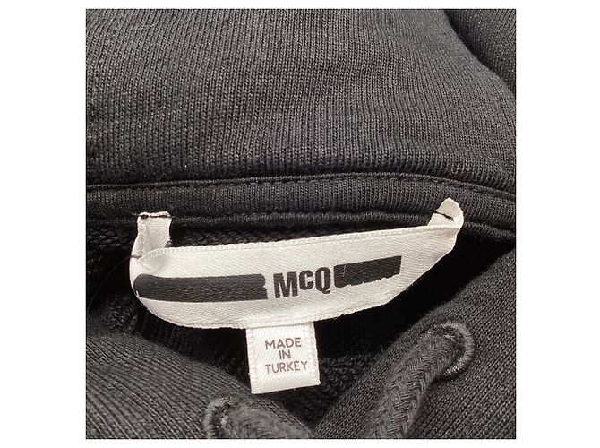 Autre Marque Abito corto con cappuccio McQ Alexander McQueen Flag in cotone nero - vista 8