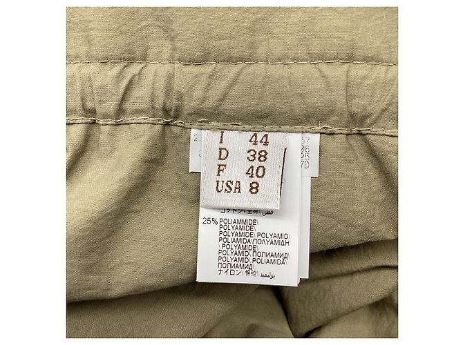 Pantalones Straight-Leg Paper Bag Brunello Cucinelli en algodón olive Verde Verde oliva - vista 5