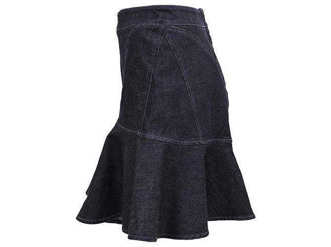 Stella Mc Cartney Minifalda acampanada de denim Stella Mccartney en algodón azul oscuro - vista 2