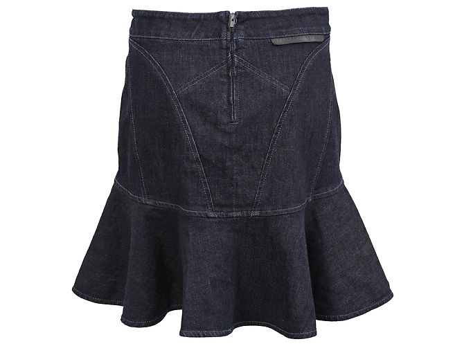 Stella Mc Cartney Minifalda acampanada de denim Stella Mccartney en algodón azul oscuro - vista 3