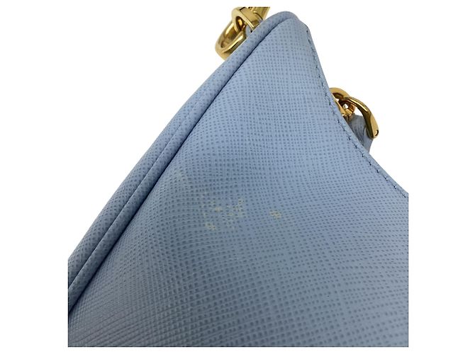 Borsa a tracolla Prada Re-Edition 2005 in pelle Saffiano azzurro Blu Blu chiaro - vista 16