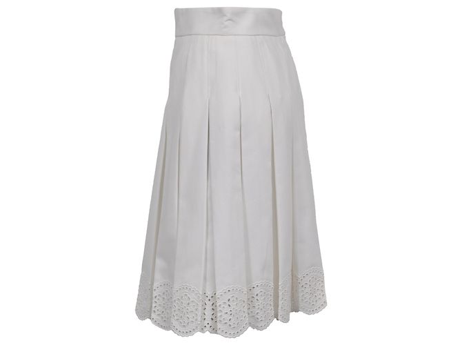 Minifalda plisada Alexander Mcqueen en algodón blanco Crudo - vista 2