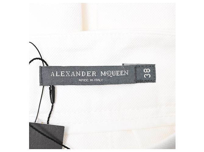 Minifalda plisada Alexander Mcqueen en algodón blanco Crudo - vista 4
