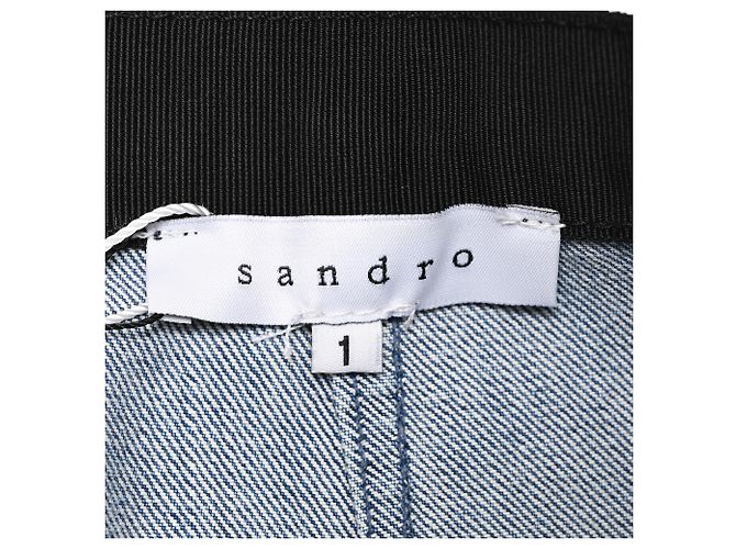 Sandro Distressed Mini-Denimrock aus blauer Baumwolle - Ansicht 4