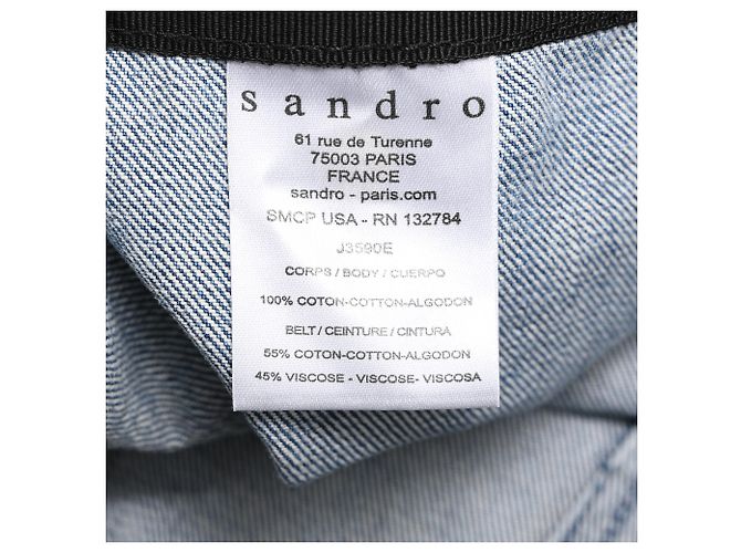 Sandro Distressed Mini-Denimrock aus blauer Baumwolle - Ansicht 5