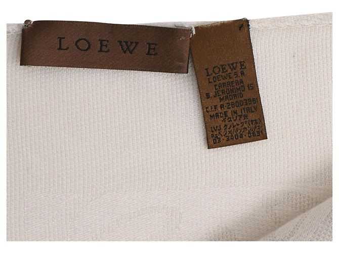 Cachecol com Franjas Anagram Loewe em Cashmere Branco Cru - vista 3