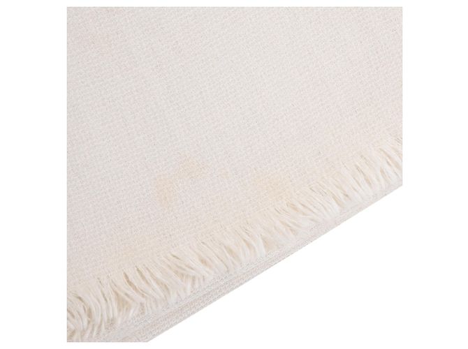 Cachecol com Franjas Anagram Loewe em Cashmere Branco Cru - vista 6