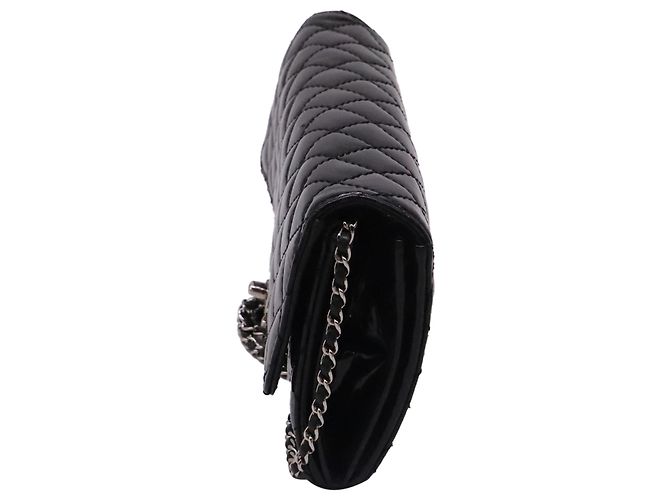 Chanel CC Quilted Pattern Wallet On Chain in Black Patent Leather - view 3