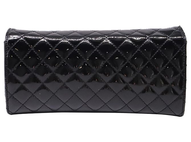 Chanel CC Quilted Pattern Wallet On Chain in Black Patent Leather - view 4