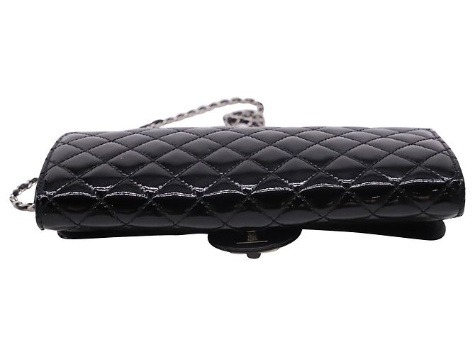Chanel CC Quilted Pattern Wallet On Chain in Black Patent Leather - view 5