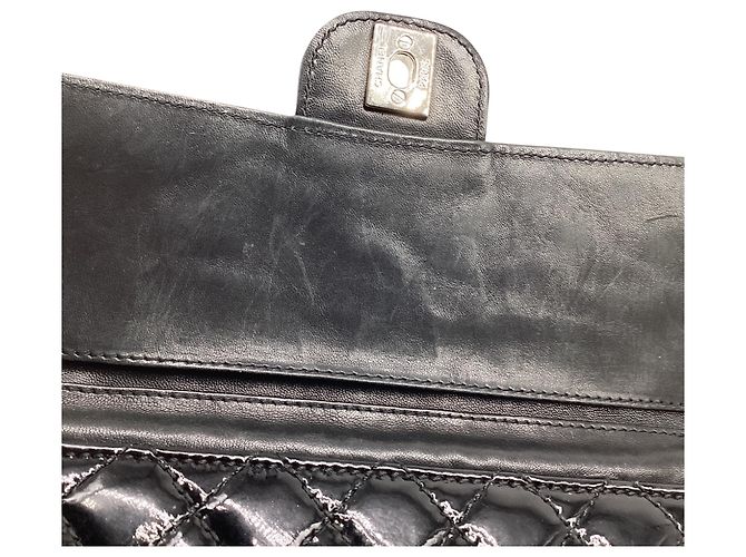 Chanel CC Quilted Pattern Wallet On Chain in Black Patent Leather - view 8