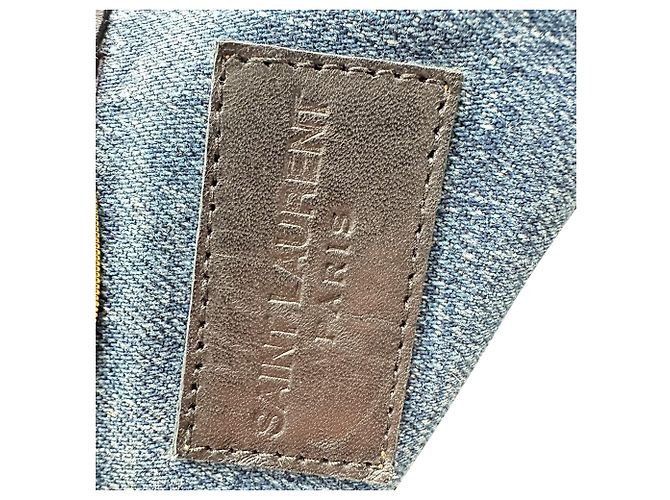 Autre Marque Saint Laurent Denim-Weste mit Smoking-Kragen aus blauer Baumwolle - Ansicht 6