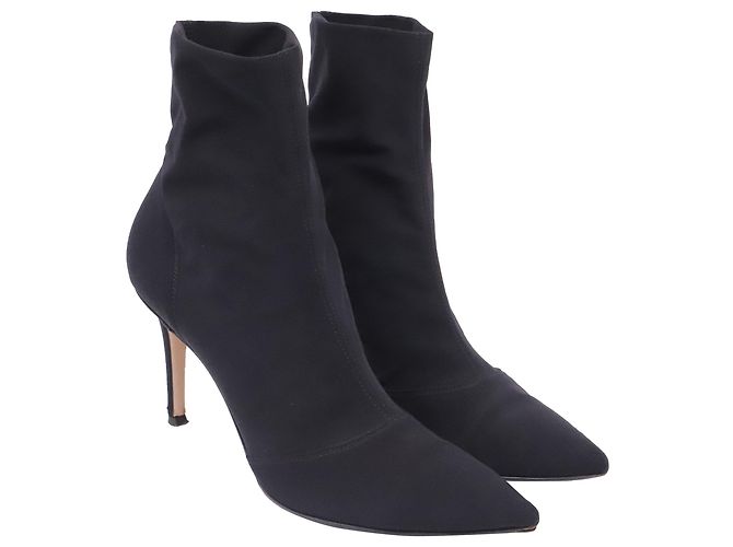 Botines Osaka Stretch Gianvito Rossi en viscosa negra Negro - vista 2