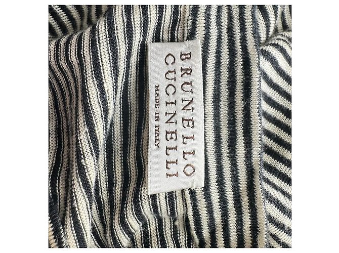 Brunello Cucinelli Gestreiftes Jersey-Sweatshirt aus multicolorigem Leinen Mehrfarben - Ansicht 4
