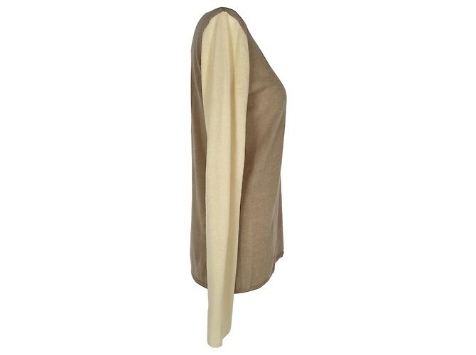 Max Mara Color-Block-Pullover aus beiger Wolle - Ansicht 2