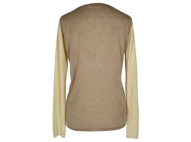 Max Mara Color-Block-Pullover aus beiger Wolle - Ansicht 3