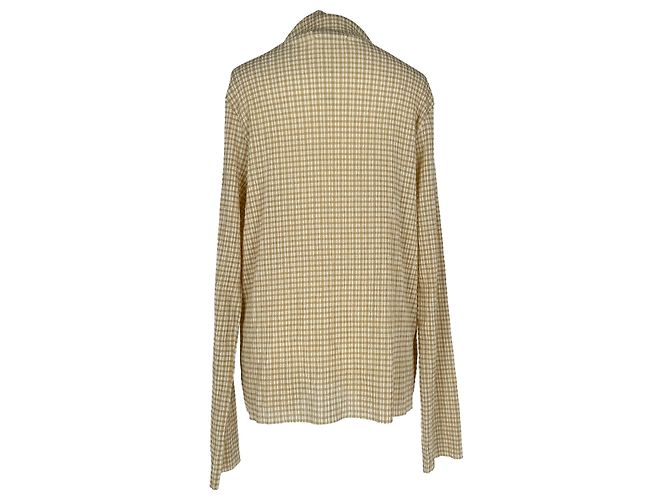 Jil Sander Rollkragen-Oberteil mit Gingham-Karos aus gelbem Polyester - Ansicht 3